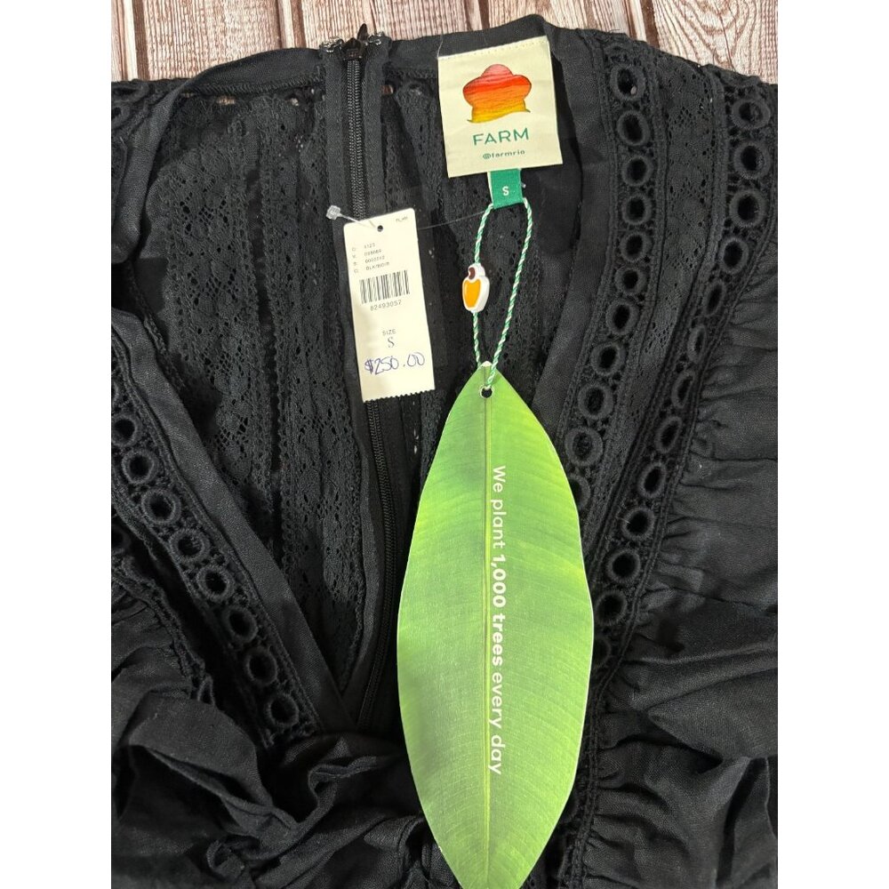 Farm Rio Lace And Ruffles Jumpsuit Size S Color Black NWT mspr $250 - Picture 4 of 7